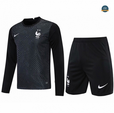 Cfb3 Camisetas Francia Portero + Pantalones Negro Manga larga 2021/2022