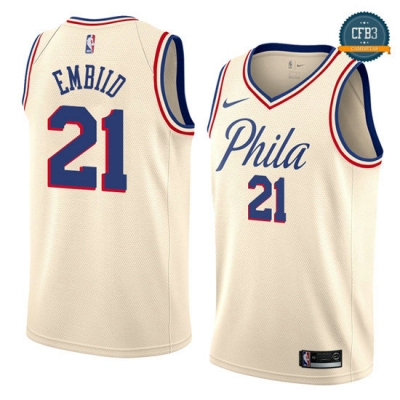 cfb3 camisetas Joel Embiid, Philadelphia 76ers - City Edition
