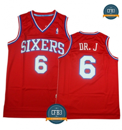 cfb3 camisetas Julius Erving 'Dr J', Philadelphia 76ers