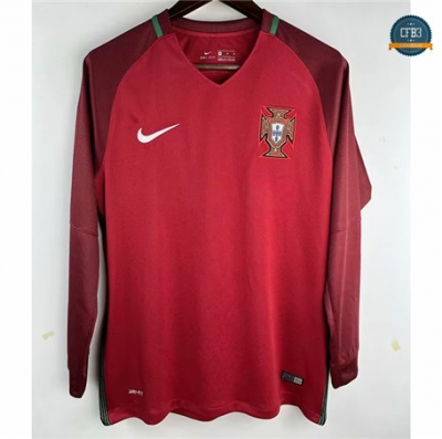 Cfb3 Camiseta Retro 2016 Portugal Primera Equipación Manga Larga