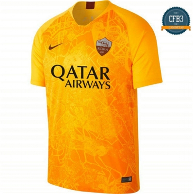 Camiseta AS Rome 3ª Equipación Amarillo 2018