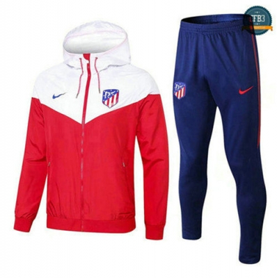 Chaqueta Rompevientos Sombrero Atletico Madrid Rojo/Blanco + Pantalones Azul 2018/2019