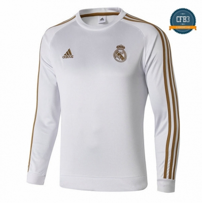 Cfb3 Camisetas Sudadera Training Real Madrid Blanco 2019/2020 Cuello Redondo