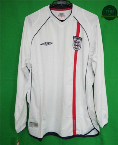 Camiseta 2002 Copa del Mundo Inglaterra Manga Larga 1ª Equipación