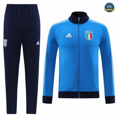 Diseñar Cfb3 Camiseta Chaqueta Chándal Italia Equipación Azul 2022/2023