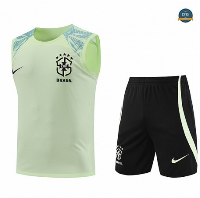 Nuevas Cfb3 Camiseta Entrenamiento Brasil Chaleco + Pantalones Equipación Blanco 2022/2023