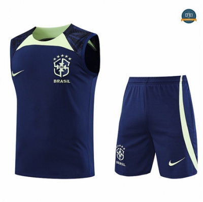 Venta Cfb3 Camiseta Entrenamiento Brasil Chaleco + Pantalones Equipación Azul 2022/2023