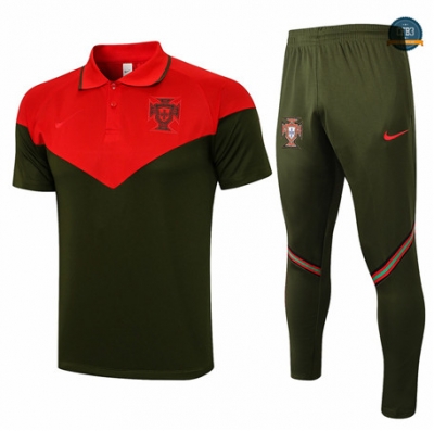 Cfb3 Camiseta Portugal POLO + Pantalones Equipación Negro/ Rojo 2021/2022