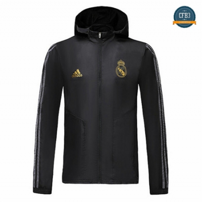 Cfb3 Camisetas D214 Chaqueta Rompevientos Real Madrid Negro Sombrero 2019/2020