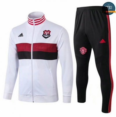 Cfb3 D09 Chaqueta Chándal Flamengo Blanco/Negro 2019/2020