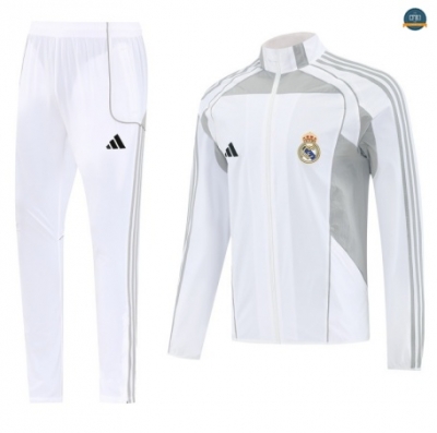 Diseño Rompevientos Real Madrid Equipación Blanco/Gris 2025/2026