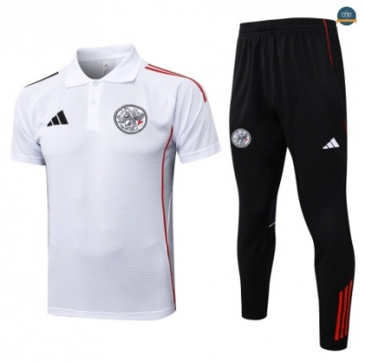 Tailandia Ajax Polo + Pantalones Equipación Blanco/negro/rojo 2025/2026