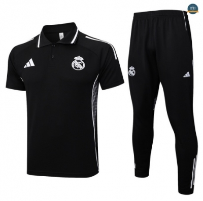 Replicas Real Madrid Polo + Pantalones Equipación negro/Blanco 2025/2026