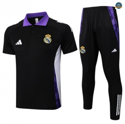 Diseñar Real Madrid Polo + Pantalones Equipación negro/Violeta/Blanco 2025/2026