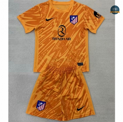 Diseño Camiseta Atletico Madrid Niño Equipación Portero Amarillo 2024/2025