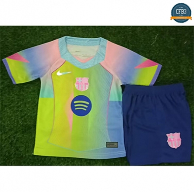 Camiseta futbol Barcelona Niño Equipación Fluorescent Verde 2025/2026