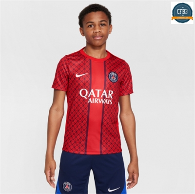 Camiseta futbol Paris Saint Germain Niño Equipación Pre-match rojo 2025/2026