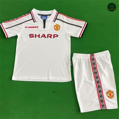 Camiseta futbol Retro 1998-99 Manchester United Niño Blanco
