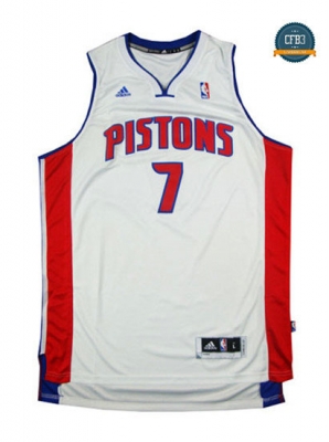 cfb3 camisetas Brandon Jennings, Detroit Pistons - Blanco