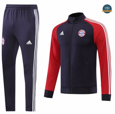 Cfb3 Camiseta Chaqueta Chándal Bayern Munich Equipación Azul Profundo/Rojo 2022/2023 C053