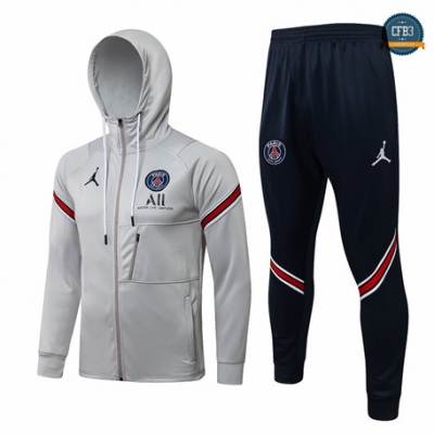 Cfb3 Chaqueta Chandal Jordan PSG Equipación Sombrero Gris claro 2021/2022