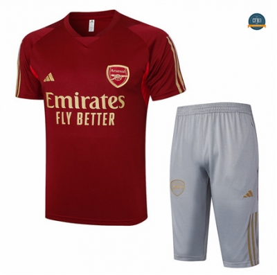 Cfb3 Camisetas Entrenamiento Arsenal + Pantalón Corto Equipación color rojo oscuro 2024/2025