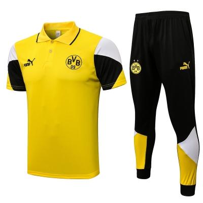 Cfb3 Camiseta Entrenamiento Polo Borussia Dortmund + Pantalones Equipación Amarillo 2021/2022