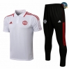 Cfb3 Camiseta Manchester United POLO + Pantalones Equipación Blanco/Rojo 2021/2022