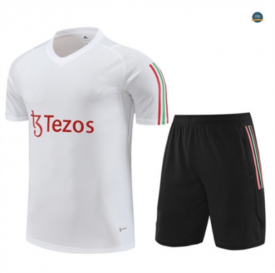 Nuevas Cfb3 Camiseta Entrenamiento Manchester United + Pantalones Cortos Equipación Blanco 2023/2024 replicas