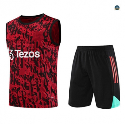 Nuevas Cfb3 Camiseta Entrenamiento Manchester United Chaleco Pantalones Equipación Rojo 2023/2024 replicas