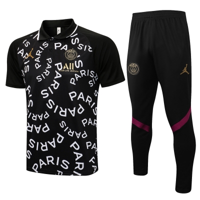 Cfb3 Camiseta Entrenamiento Polo Jordan PSG + Pantalones Equipación Negro 2021/2022