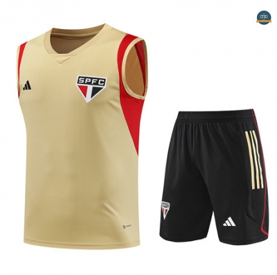 Diseñar Cfb3 Camiseta Entrenamiento Sao Paulo Chaleco Pantalones Equipación Amarillo 2023/2024 baratas