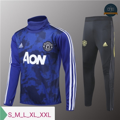 Chándal Q35 Manchester United Equipación Azul/Negro 2019/2020 Cuello Alto