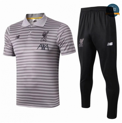 Camiseta Entrenamiento Q87 Liverpool + Pantalones Equipación POLO banda Gris 2019/2020