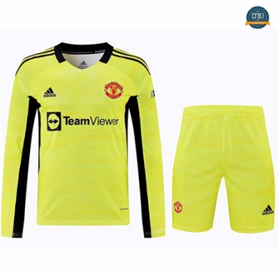 Cfb3 Camiseta Manchester United + short Manica lunga Amarillo 2021/2022