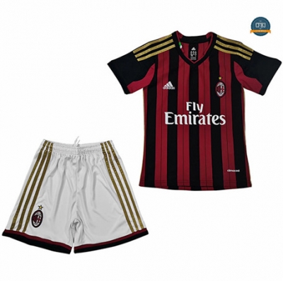 Cfb3 Camiseta Retro 2013-14 AC Milan Niños 1ª Equipación