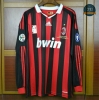 Camiseta 2009-10 AC Milan Manga Larga 1ª Equipación