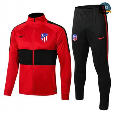 Chaqueta Chándal Atletico Madrid Rojo/Negro 2019/2020 Cuello Alto