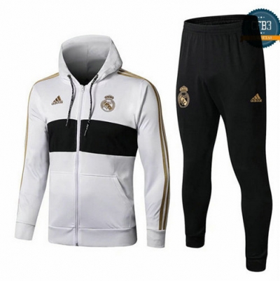 Chaqueta Chándal Real Madrid Sombrero Blanco-Negro 2019/2020