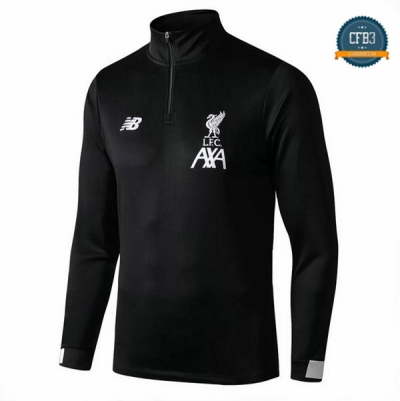 Cfb3 Camisetas Sudadera Cremallera Mitad Liverpool Negro 2019/2020 Cuello alto