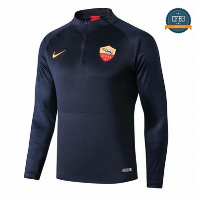 Cfb3 Camisetas Sudadera Cremallera Mitad AS Roma Azul Oscuro 2019/2020