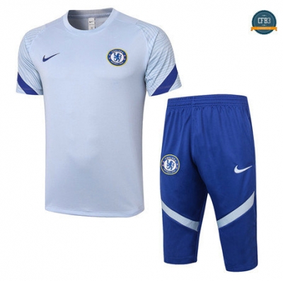 Cfb3 Camisetas Entrenamiento Chelsea + Pantalones 3/4 Gris claro 2020/2021