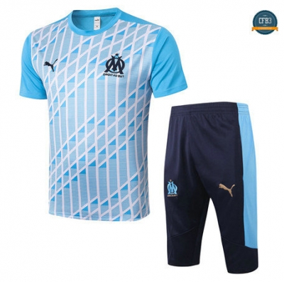 Cfb3 Camisetas Entrenamiento Marsella + Pantalones 3/4 Azul Claro 2020/2021