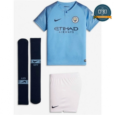 Camiseta Manchester City 1ª Equipación Niños Azul 2018