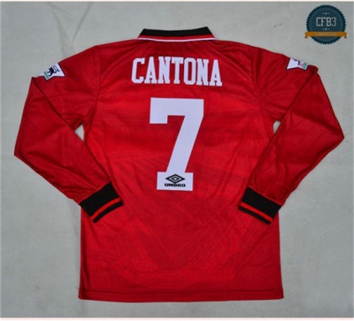 Camiseta 1994 Manchester United Manga Larga 1ª Equipación Rojo (7 Cantona)