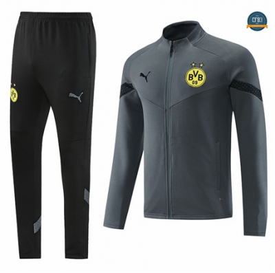 Venta Cfb3 Camiseta Chaqueta Chándal Borussia Dortmund Equipación Gris 2022/2023