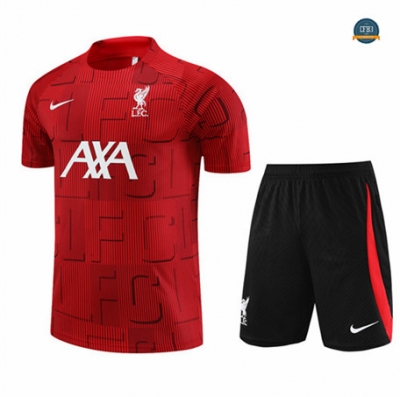 Comprar Cfb3 Camiseta Entrenamiento Liverpool + Pantalones Equipación Rojo 2023/2024