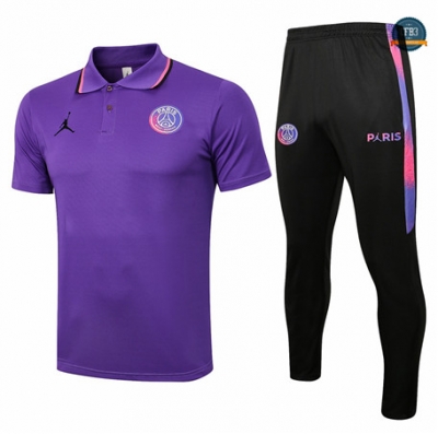 Cfb3 Camiseta Jordan PSG POLO + Pantalones Equipación Púrpura 2021/2022
