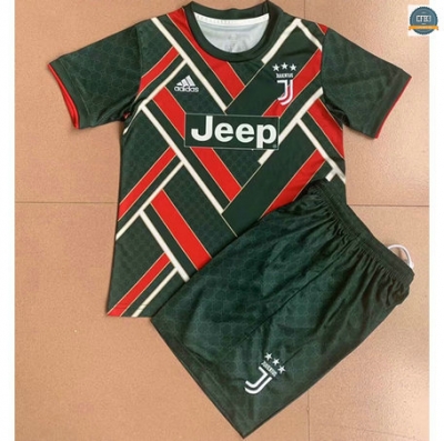 Cfb3 Camisetas Juventus Niños Equipación Verde/Rojo 2021/2022