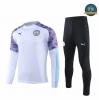 Cfb3 Camisetas D098 Chandal Manchester City Blanco/Negro 2019/2020 Cremallera Mitad